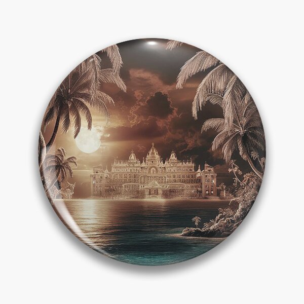 Item preview, TROPICAL LAGOON AND HOTEL WITH BORDER designed and sold by thedvguy.