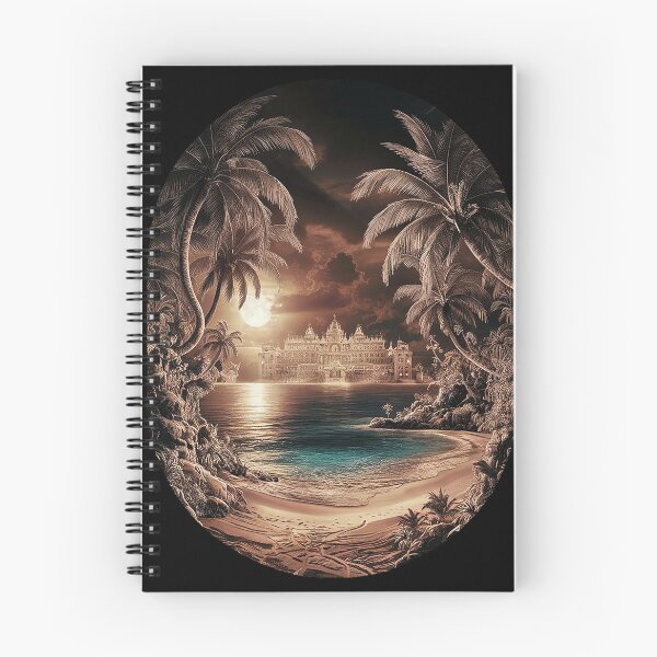 Item preview, TROPICAL LAGOON AND HOTEL WITH BORDER designed and sold by thedvguy.