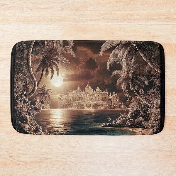 Item preview, TROPICAL LAGOON AND HOTEL WITH BORDER designed and sold by thedvguy.