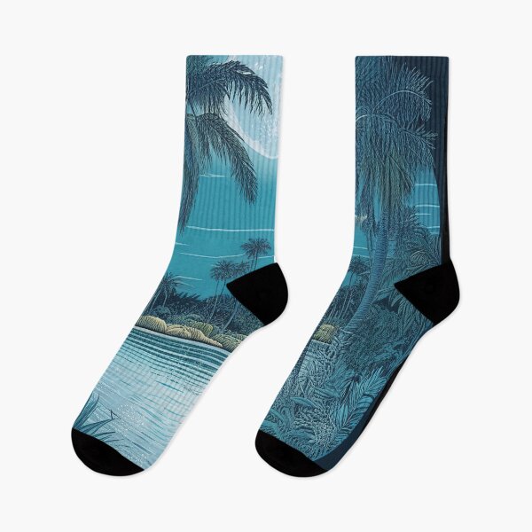 Item preview, TROPICAL LAGOON IN BLUE WITH BORDER designed and sold by thedvguy.