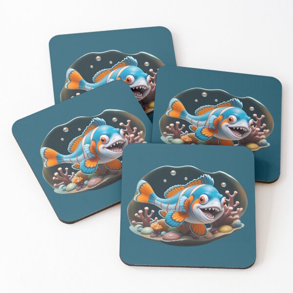 Item preview, Funny Orange Blue Cartoon Clownfish designed and sold by TheArtOfPat.