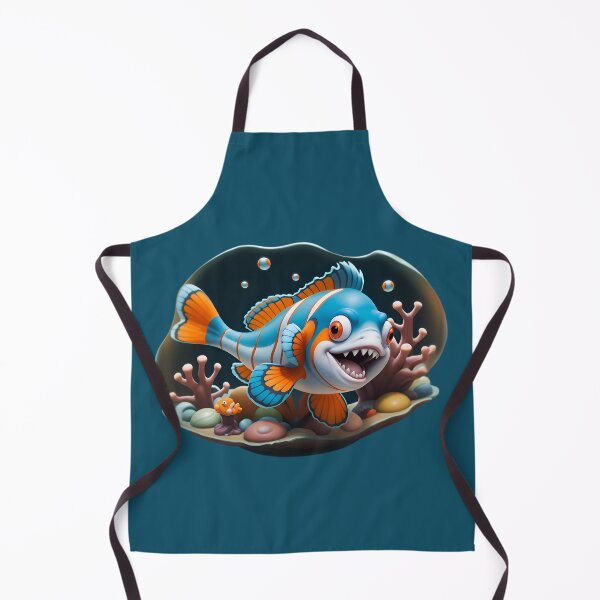 Item preview, Funny Orange Blue Cartoon Clownfish designed and sold by TheArtOfPat.