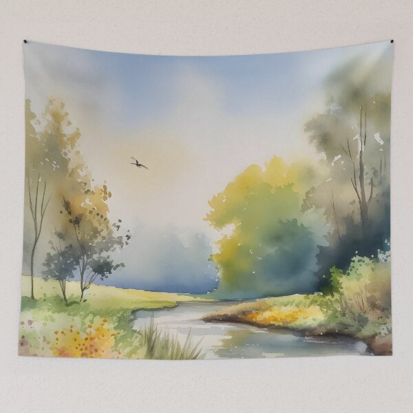 Item preview, Watercolor Summer River designed and sold by StephanieLZ.