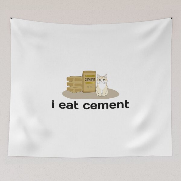 Item preview, i eat cement funny cat meme designed and sold by Karisdesignss.