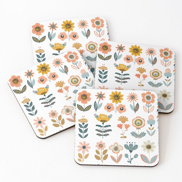 Item preview, Scandinavian Folk Flowers designed and sold by DesignVistaHub.