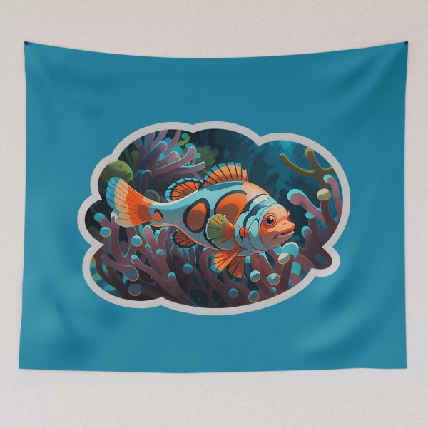 Item preview, Cute Clownfish And A Sea Anemone designed and sold by TheArtOfPat.