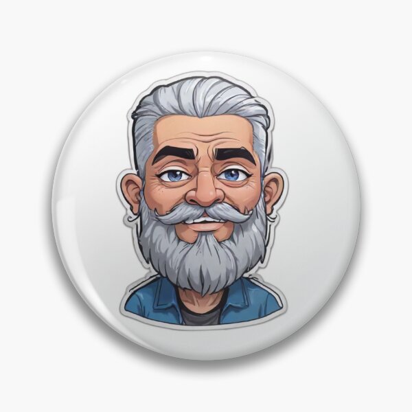 Item preview, Old man grey hair and beard with blue eyes designed and sold by RanchoMojave.