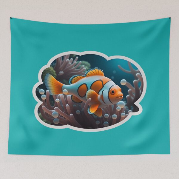 Item preview, Cute Clownfish And A Sea Anemone designed and sold by TheArtOfPat.