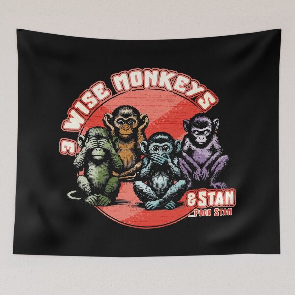 Item preview, 3 Wise Monkeys And Stan designed and sold by raymondjmcd.