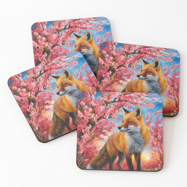 Artikelvorschau, Fuchs-Portrait. Fuchs mit Kirschblüte, Blumenfuchs, Vintage-Fuchs, Fuchs-Gemälde, Rembrandt van Rijnstyle entworfen und verkauft von FoxVibes.