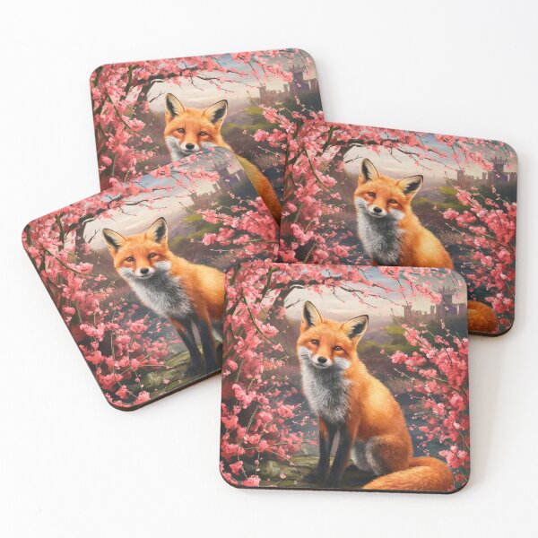 Artikelvorschau, Fuchs-Portrait. Fuchs mit Kirschblüte, Blumenfuchs, Vintage-Fuchs, Fuchs-Gemälde, Rembrandt van Rijnstyle entworfen und verkauft von FoxVibes.