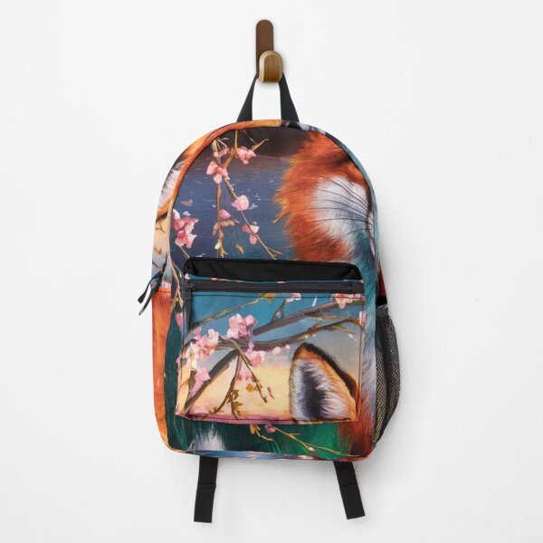 Item preview, Fox Portrait. Fox with cherry blossom, floral fox, vintage fox, fox painting, Rembrandt van Rijnstyle designed and sold by FoxVibes.