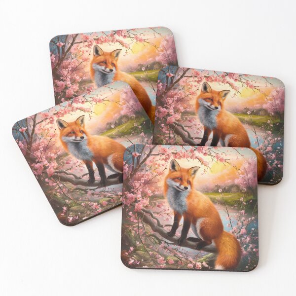 Artikelvorschau, Fuchs-Portrait. Fuchs mit Kirschblüte, Blumenfuchs, Vintage-Fuchs, Fuchs-Gemälde, Rembrandt van Rijnstyle entworfen und verkauft von FoxVibes.