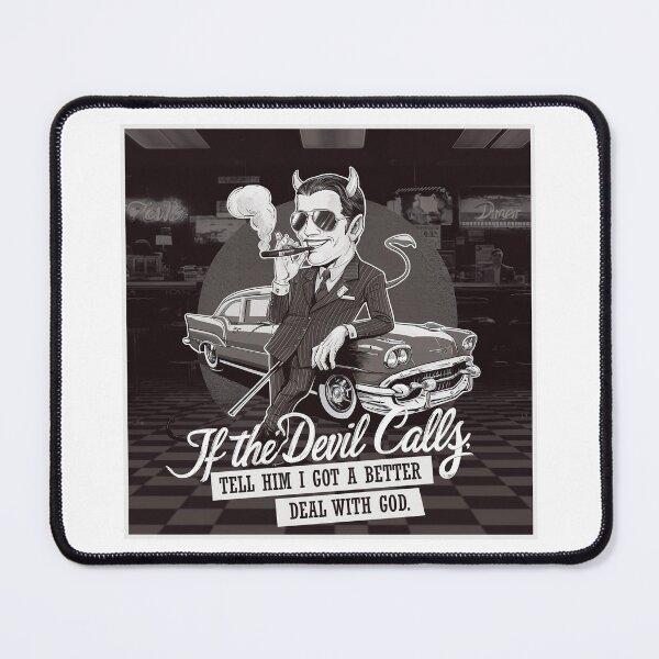 Item preview, ''If The God Calls, Tell Him I Got A Better Deal With God'' Vintage Funny Devil Design designed and sold by Witty Shirts.
