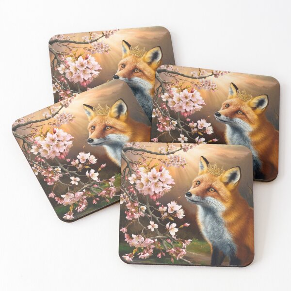 Artikelvorschau, Fuchs-Portrait. Fuchs mit Kirschblüte, Blumenfuchs, Vintage-Fuchs, Fuchs-Gemälde, Rembrandt van Rijnstyle entworfen und verkauft von FoxVibes.