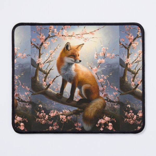 Artikelvorschau, Fuchs-Portrait. Fuchs mit Kirschblüte, Blumenfuchs, Vintage-Fuchs, Fuchs-Gemälde, Rembrandt van Rijnstyle entworfen und verkauft von FoxVibes.