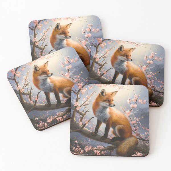 Artikelvorschau, Fuchs-Portrait. Fuchs mit Kirschblüte, Blumenfuchs, Vintage-Fuchs, Fuchs-Gemälde, Rembrandt van Rijnstyle entworfen und verkauft von FoxVibes.