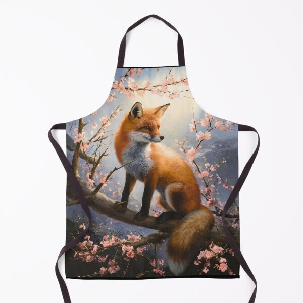 Artikelvorschau, Fuchs-Portrait. Fuchs mit Kirschblüte, Blumenfuchs, Vintage-Fuchs, Fuchs-Gemälde, Rembrandt van Rijnstyle entworfen und verkauft von FoxVibes.