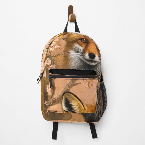 Item preview, Fox Portrait. Fox with cherry blossom, floral fox, vintage fox, fox painting, Rembrandt van Rijnstyle designed and sold by FoxVibes.