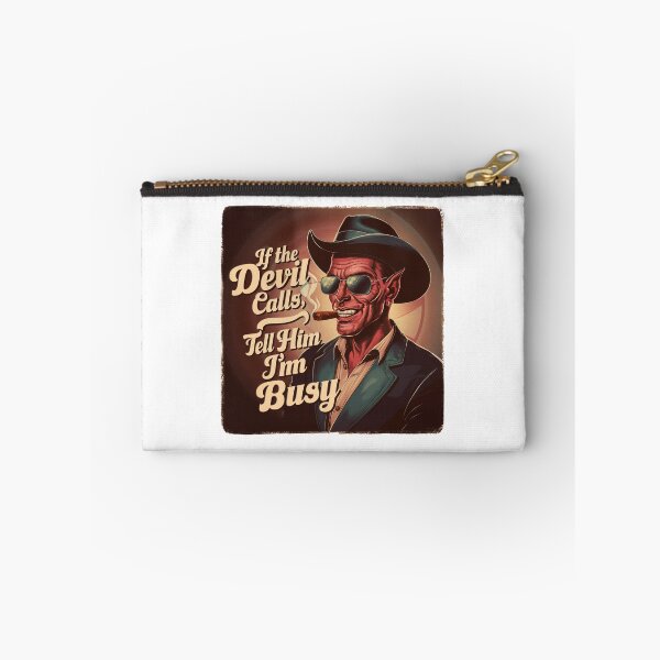 Item preview, ''If The God Calls Tell Him I'm Busy'' Vintage Funny Devil Design designed and sold by Witty Shirts.