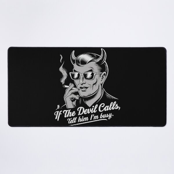 Item preview, ''If The God Calls Tell Him I'm Busy'' Vintage Funny Devil Design designed and sold by Witty Shirts.