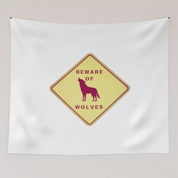 Item preview, Beware of wolves road sign designed and sold by creativerooney.