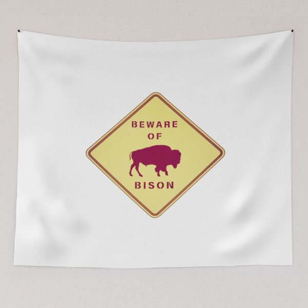 Item preview, Beware of bison road sign designed and sold by creativerooney.