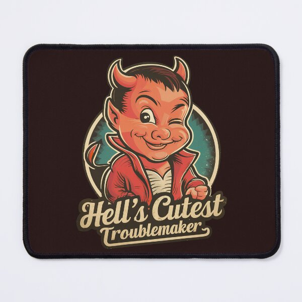 Item preview, Vintage ''Hell's Cutest Troublemaker'' Funny Kawaii Devil Design designed and sold by Witty Shirts.