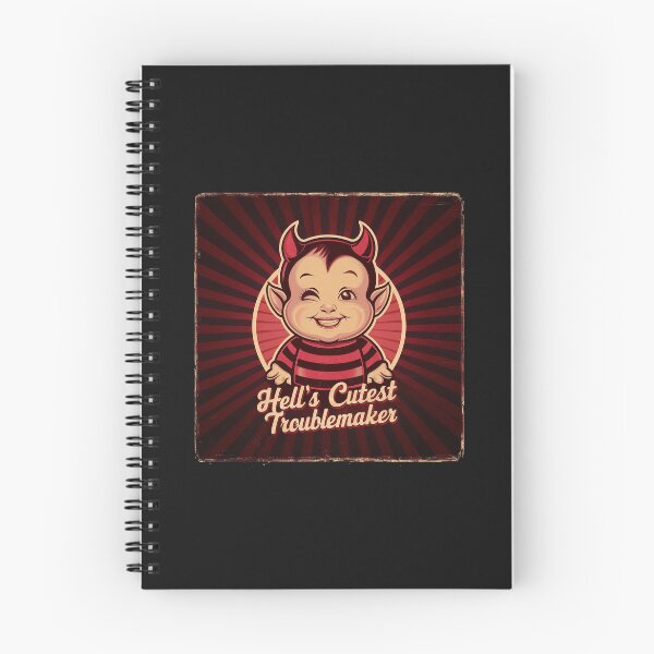 Item preview, Retro ''Hell's Cutest Troublemaker'' Funny Kawaii Devil Design designed and sold by Witty Shirts.