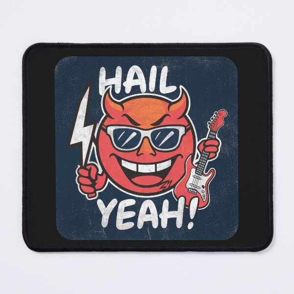 Item preview, Vintage ''Hail Yeah!'' Cute Devil Emoji Rock Music Design designed and sold by Witty Shirts.
