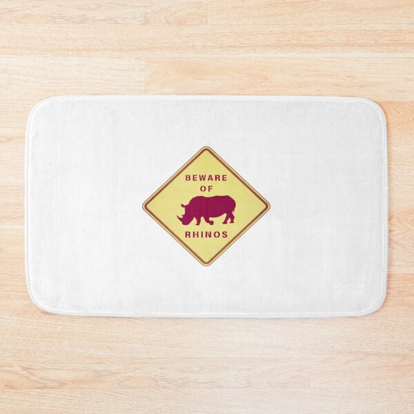 Item preview, Beware of rhinos road sign designed and sold by creativerooney.