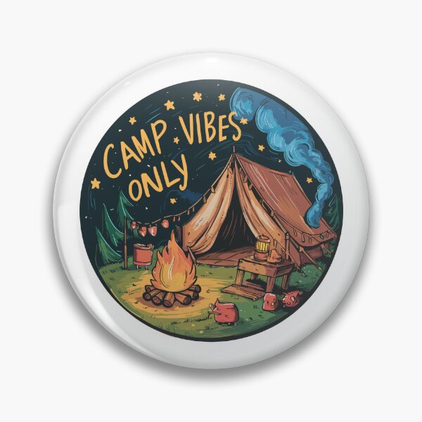 Item preview, Camp Vibes Only: Cozy Campsite Badge Illustration designed and sold by HahaHandlesHub.