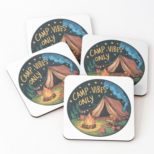 Item preview, Camp Vibes Only: Cozy Campsite Badge Illustration designed and sold by HahaHandlesHub.