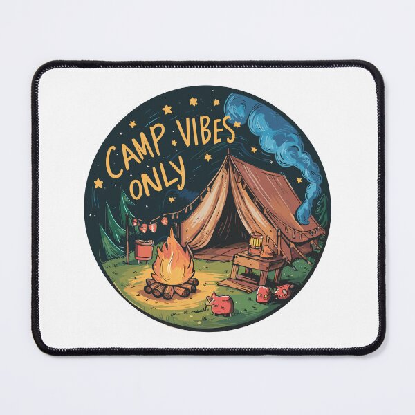 Item preview, Camp Vibes Only: Cozy Campsite Badge Illustration designed and sold by HahaHandlesHub.