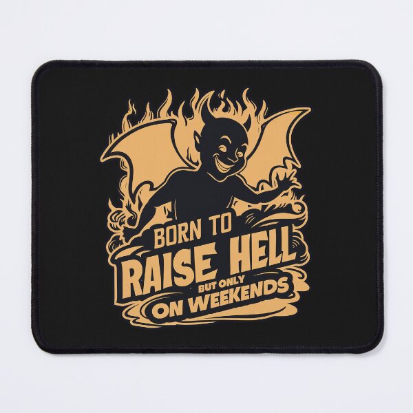 Item preview, ''Born To Raise Hell But Only On Weekends'' Vintage Devil Design designed and sold by Witty Shirts.