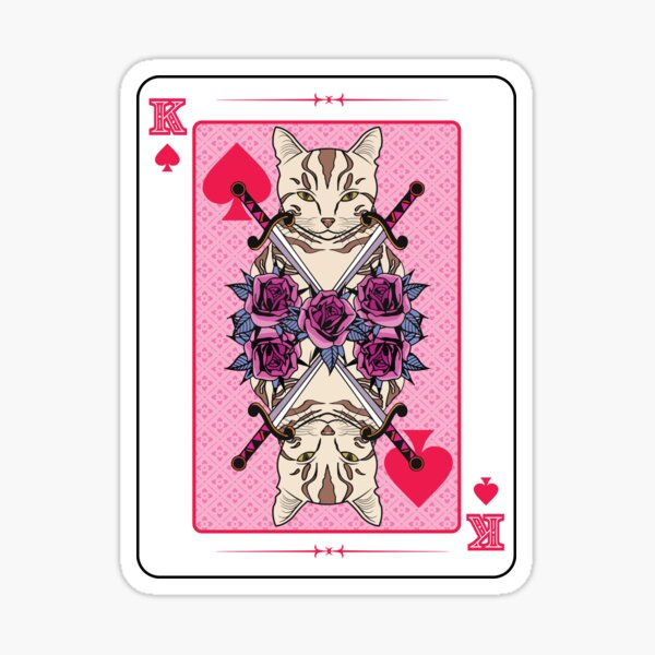 Cat Playing Card Sticker
