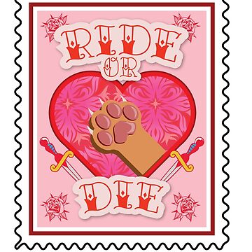 Artwork thumbnail, Ride Or Die Cat Paw Stamp (orange paw) by sketchonic