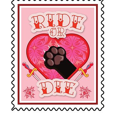 Artwork thumbnail, Ride Or Die Cat Paw Stamp (black paw) by sketchonic