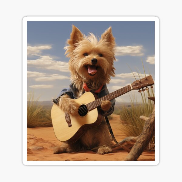 Item preview, Australian Terrier with Guitar designed and sold by Samuelsboro.