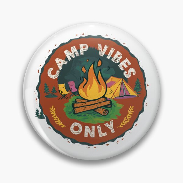 Item preview, Camp Vibes Only: Rustic Campfire Badge Design designed and sold by HahaHandlesHub.