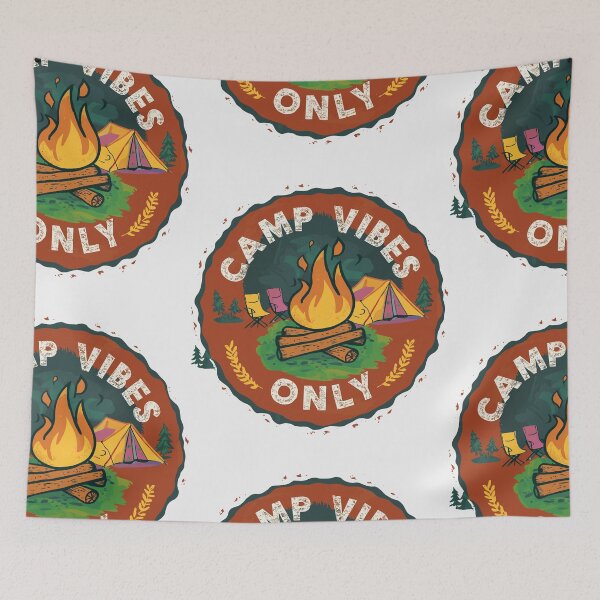 Item preview, Camp Vibes Only: Rustic Campfire Badge Design designed and sold by HahaHandlesHub.