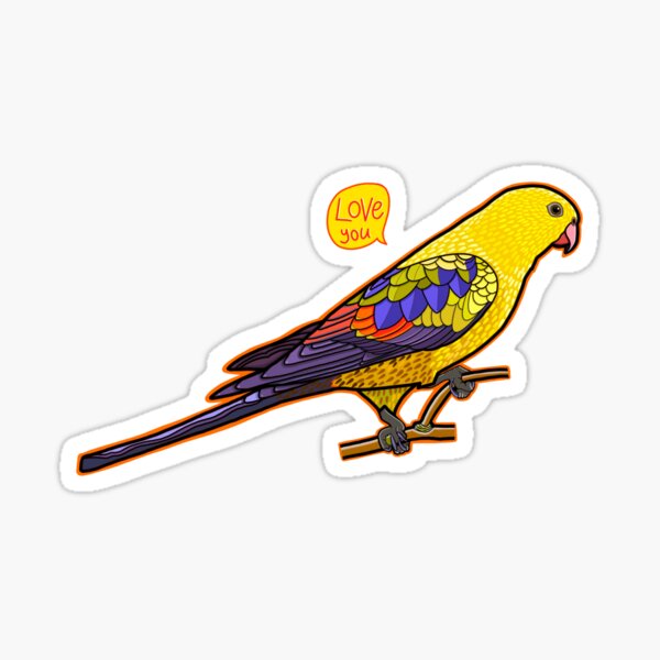 Love You, Regent parrot Sticker