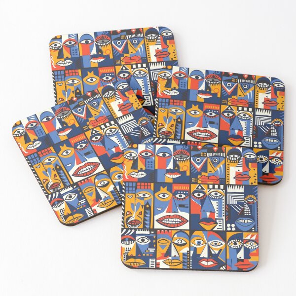 Item preview, Colorful faces in style African!  designed and sold by DesignVistaHub.