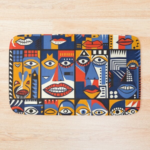 Item preview, Colorful faces in style African!  designed and sold by DesignVistaHub.