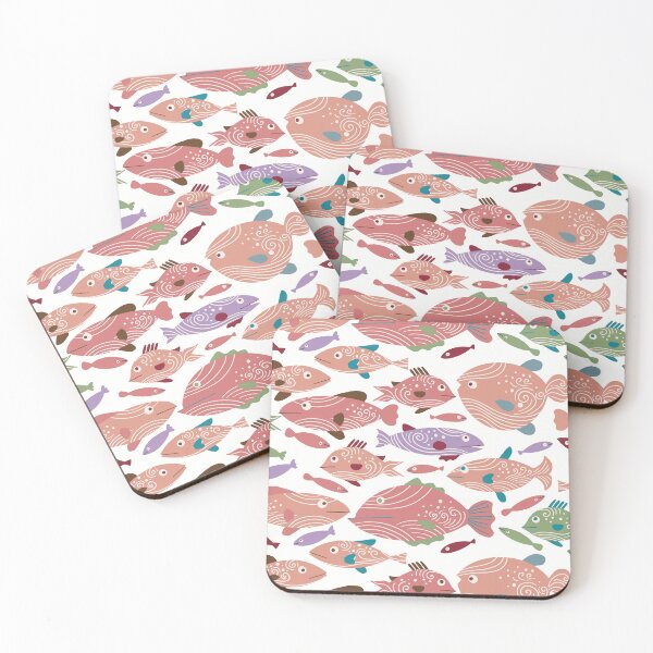 Item preview, School of Spiral Fish [red on white] designed and sold by Aia UENO design.