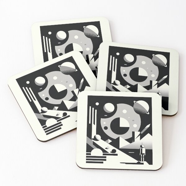 Item preview, Minimalist surreal futuristic robot and alien landscape designed and sold by SunkenCost.