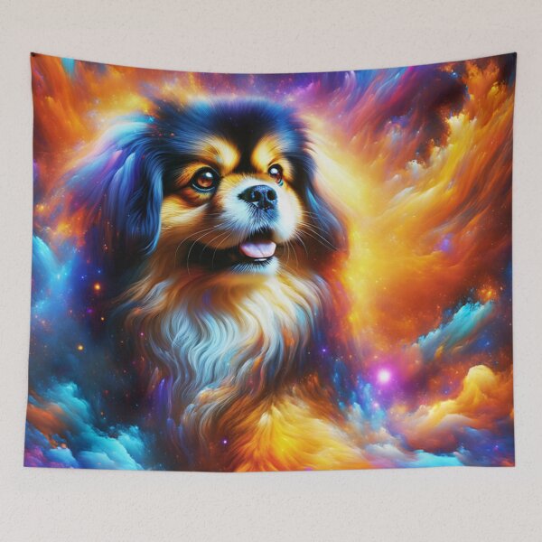Artikelvorschau, Tibetischer Spaniel mit Galaxienhintergrund entworfen und verkauft von TheAnimalZ00.