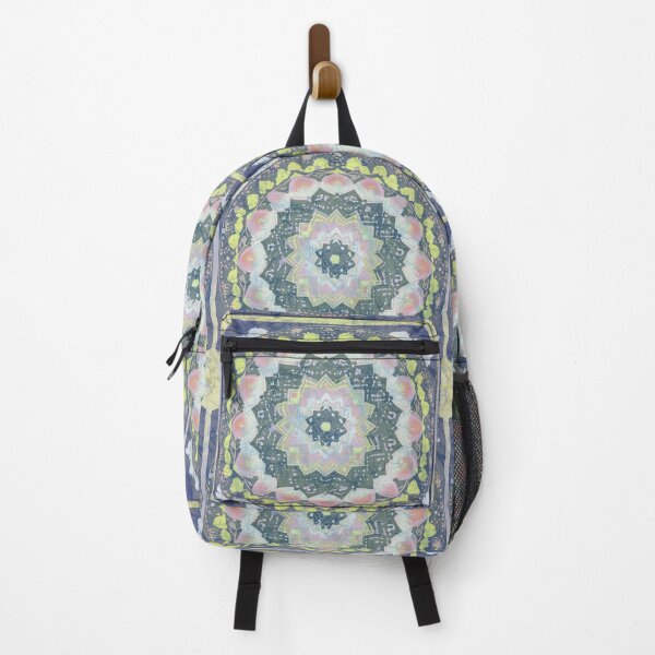 Artikelvorschau, Batik Wüstenblume Mandala Spiritueller Hippie Quilt Quadrat entworfen und verkauft von AuroraXGreen.
