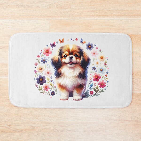 Artikelvorschau, Tibet Spaniel Welpe mit Blumenmuster entworfen und verkauft von TheAnimalZ00.