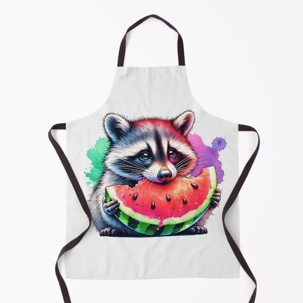 Item preview, Watercolor Raccoon Eating Watermelon designed and sold by TheAnimalZ00.